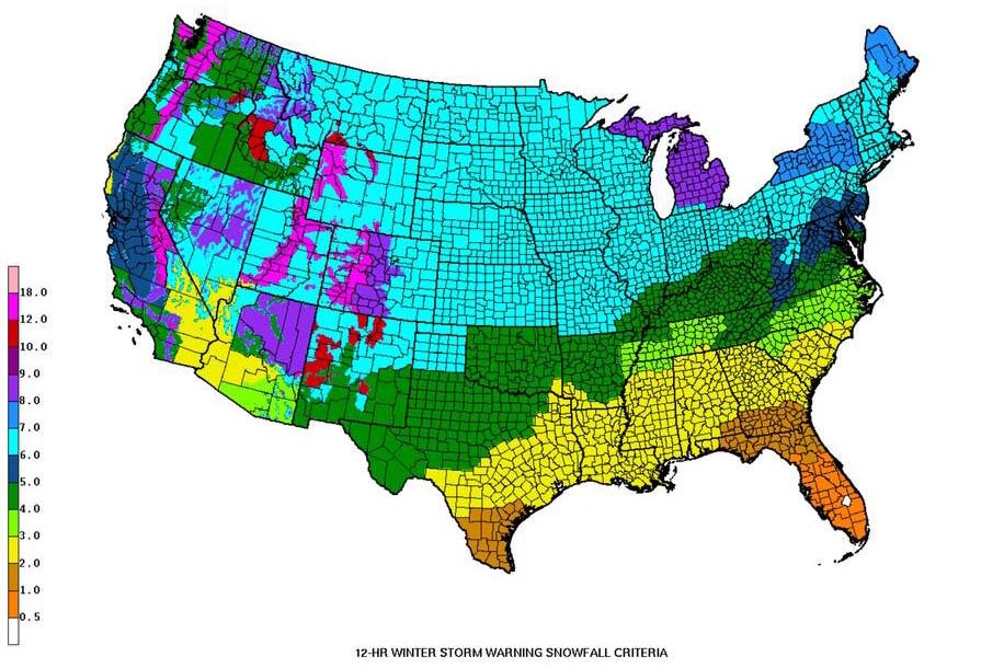 What is a Winter Storm Watch? What to Expect and Do Now 2 winter storm warning criteria map