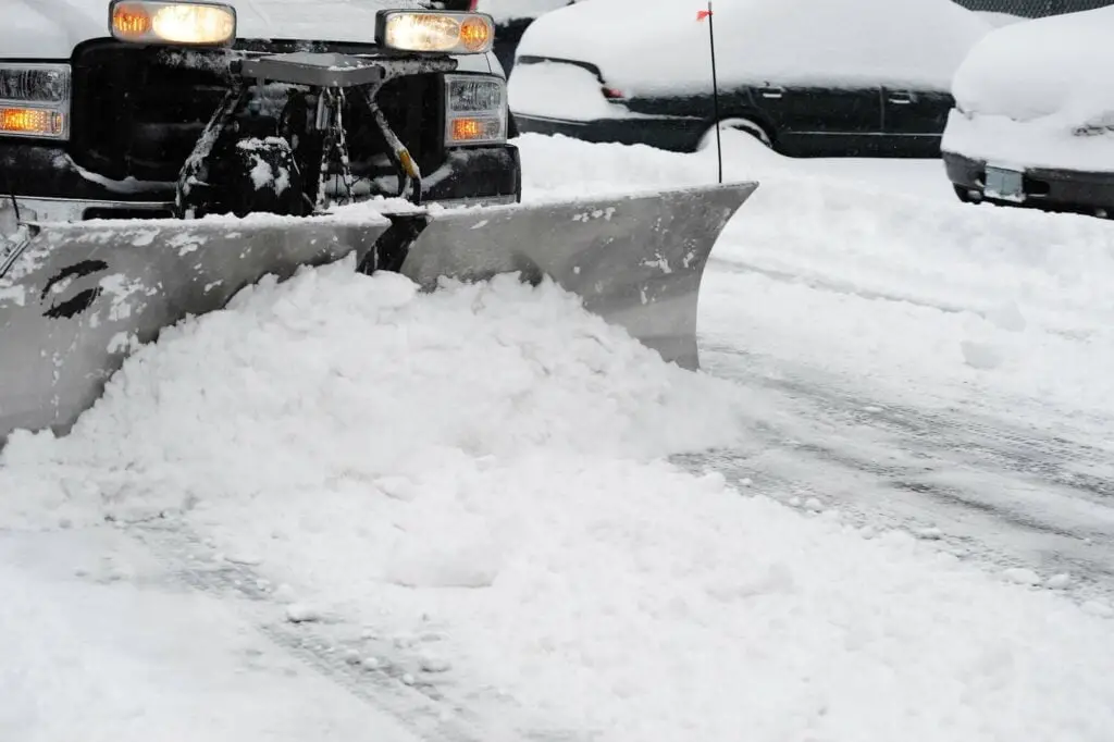 snow plow on road