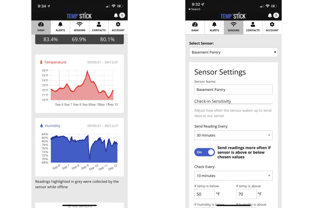 Temp Stick Review 2022: The Best Remote Temperature Sensor 5 Temp Stick Review - app screenshots